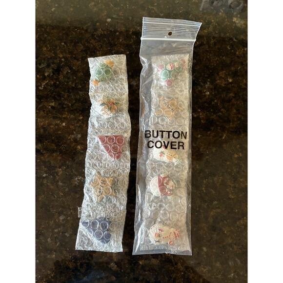 Vintage Christmas Holiday Button Cover Lot Snowman Tree Faith Love Lot of 10 - Picture 8 of 8